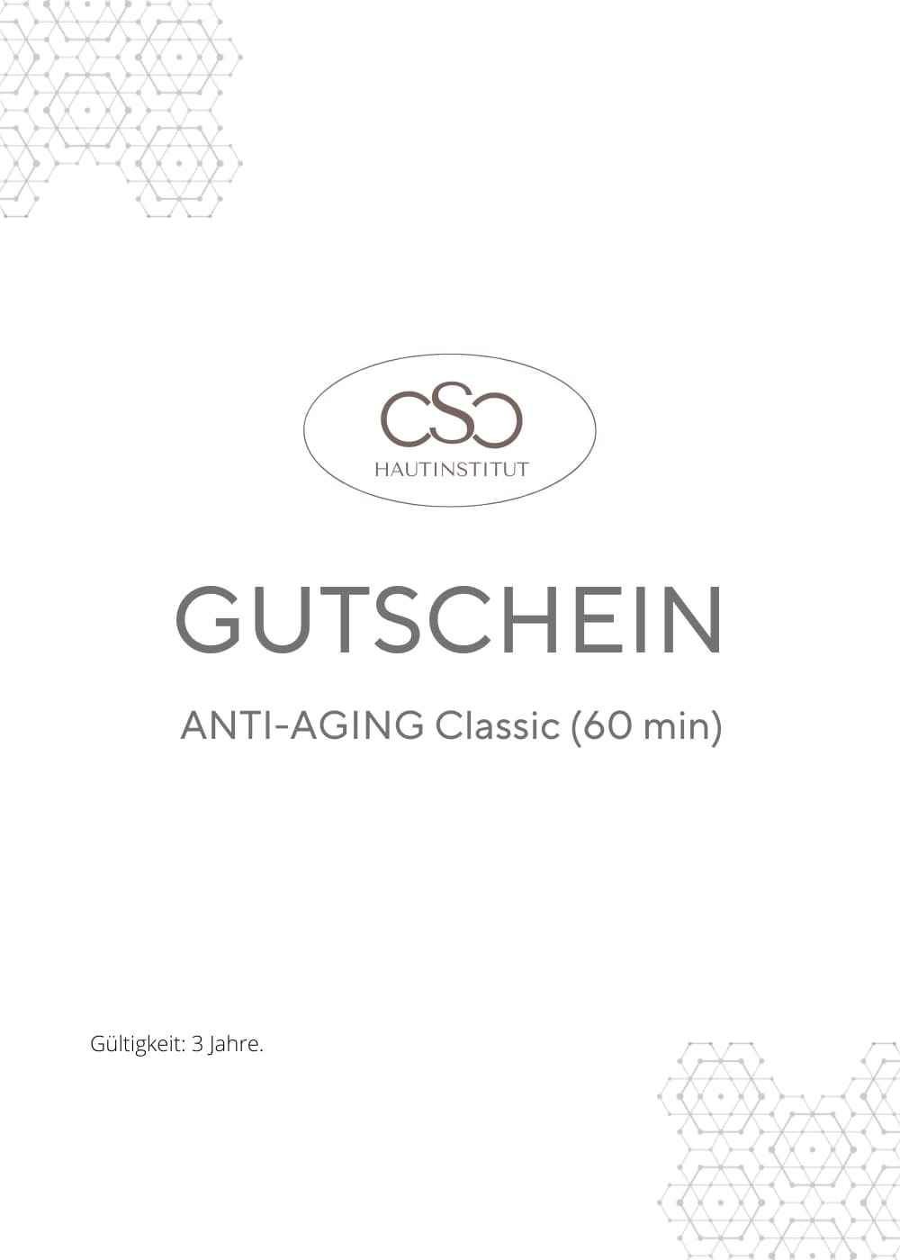 Geschenkgutschein Behandlung - ANTI-AGING Classic (60 min) CREYAN